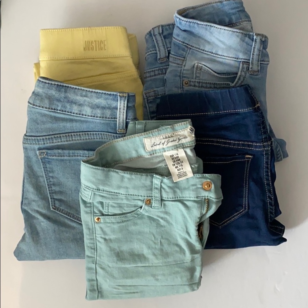5 girl jeans for $25 (Justice & H & M)